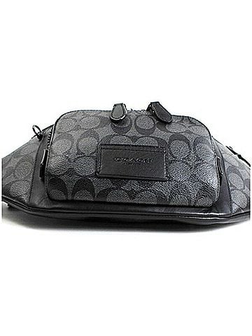 Coach Black Gray Pvc Leather Pouch Sling Bag (view 2)