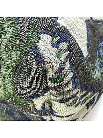 Tory Burch Green Navy Jacquard Leather Handbag Shoulder Bag (view 2)