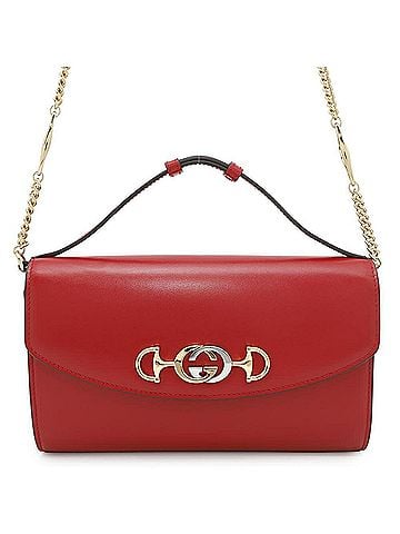 Gucci Red Color Leather Handbag Shoulder Bag (view 1)