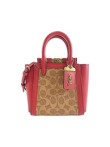 Coach Brown Red Color Coated Canvas Leather Handbag (view 1)