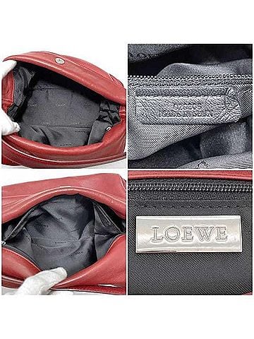 Loewe Red Color Leather Handbag Shoulder Bag (view 2)