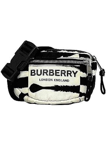 Burberry Black White Nylon Leather Pouch Shoulder Bag Sling Bag (view 1)