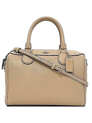 Coach Beige Leather Boston Bag Handbag Shoulder Bag (view 1)