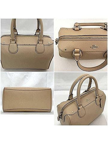 Coach Beige Leather Boston Bag Handbag Shoulder Bag (view 2)