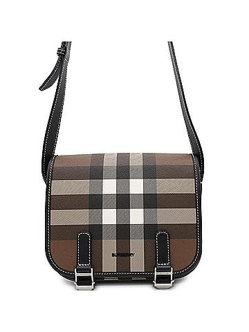 Burberry Black Brown Pvc Leather Shoulder Bag (view 1)