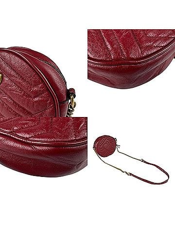 Gucci Red Color Leather Shoulder Bag (view 2)