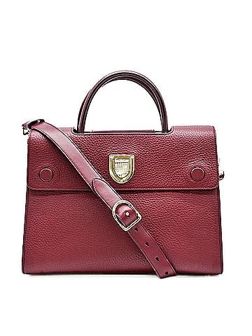 Dior Bordeaux Leather Handbag Shoulder Bag (view 1)