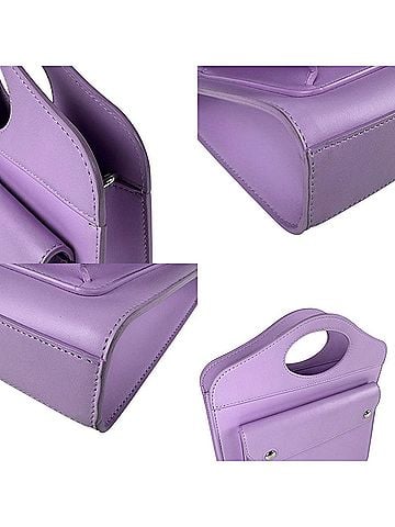 Burberry Purple Leather Handbag Shoulder Bag (view 2)