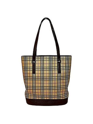 Burberry Beige Brown Leather Handbag (view 1)