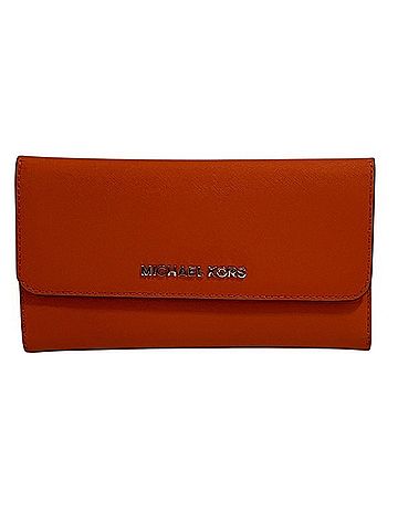 Michael Kors Orange Pvc Long Wallet (Bi-Fold) (view 1)