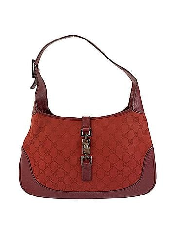 Gucci Red Color Gg Canvas Leather Shoulder Bag (view 1)
