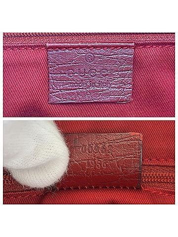 Gucci Red Color Gg Canvas Leather Shoulder Bag (view 2)