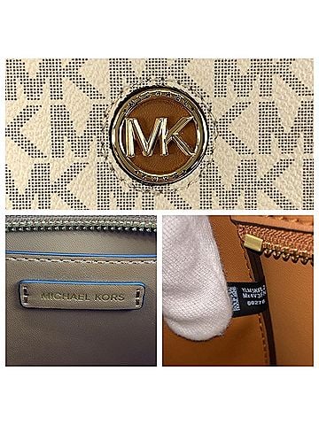 Michael Kors Brown White Pvc Leather Pochette Shoulder Bag (view 2)