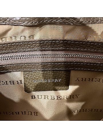Burberry Khaki Canvas Leather Shoulder Bag (view 2)