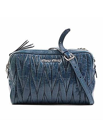 Miu Miu Blue Green Leather Shoulder Bag (view 1)