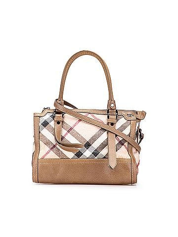 Burberry Embossed Supernova Check Coated Canvas Satchel (view 1)
