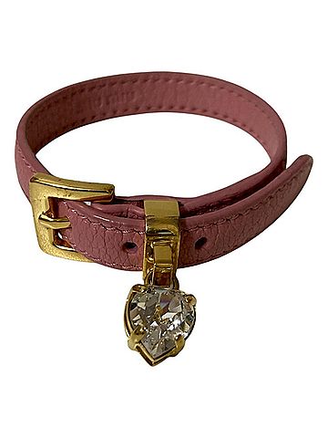 Miu Miu Pink Leather Charm Bracelet (view 1)