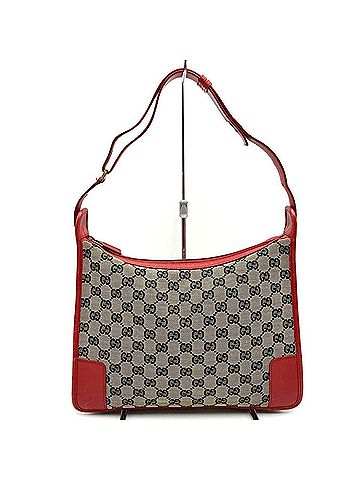 Gucci Red Color Gg Canvas Leather Shoulder Bag (view 1)
