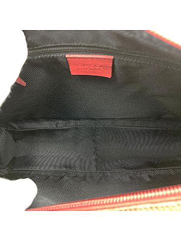 Gucci Red Color Gg Canvas Leather Shoulder Bag (view 2)