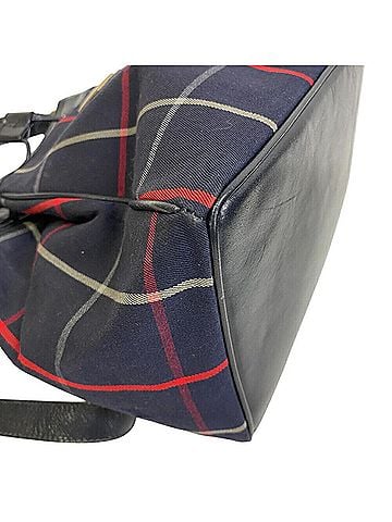 Burberry s Navy Red Color Canvas Leather Shoulder Bag (view 2)