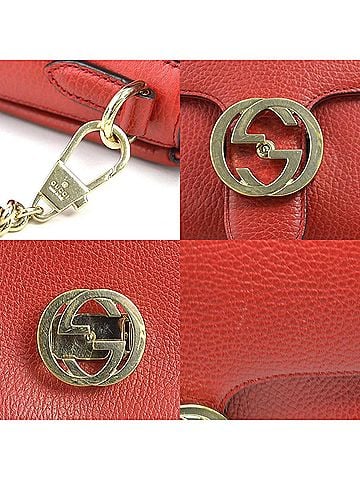 Gucci Red Color Leather Shoulder Bag (view 2)