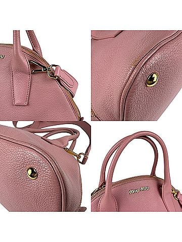 Miu Miu Pink Leather Handbag Shoulder Bag (view 2)