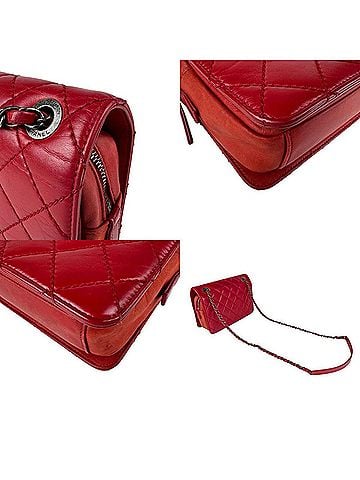 Chanel Red Color Leather Shoulder Bag (view 2)