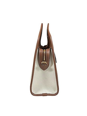 Burberry Beige Brown Canvas Leather Shoulder Bag (view 2)