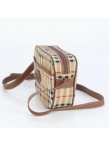 Burberry Brown Coated Canvas Leather Shoulder Bag (view 2)