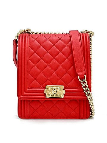 Chanel Red Color Leather Shoulder Bag (view 1)