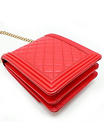Chanel Red Color Leather Shoulder Bag (view 2)