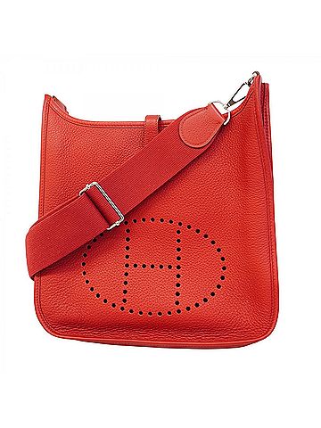 Hermès Rouge Garance Taurillon Clemence Leather Shoulder Bag (view 1)