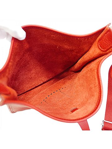 Hermès Rouge Garance Taurillon Clemence Leather Shoulder Bag (view 2)
