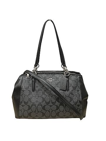 Coach Black Gray Pvc Leather Shoulder Bag (view 1)