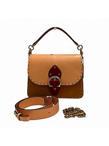 Coach Beige Pink Red Color Leather Suede Handbag Shoulder Bag (view 1)