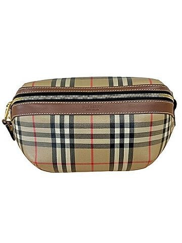 Burberry Beige Cotton Leather Fanny Pack Sling Bag (view 1)
