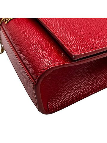 Yves Saint Laurent Red Color Leather Shoulder Bag (view 2)