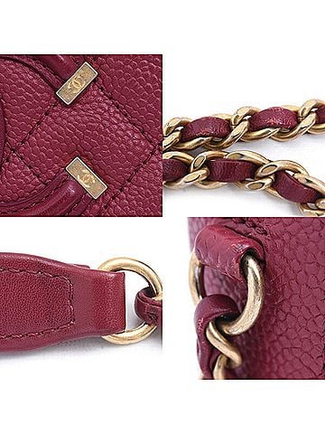 Chanel Bordeaux Grained Calfskin Handbag Shoulder Bag (view 2)
