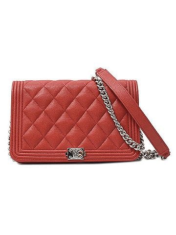 Chanel Boy  Red Color Grained Calfskin Shoulder Bag (view 1)