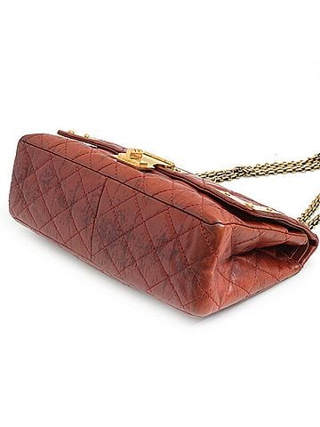 Chanel 2.55 Red Brown Leather Shoulder Bag (view 2)