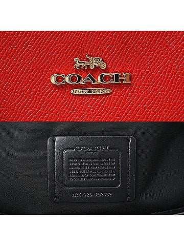 Coach Black Red Color White Leather Handbag Shoulder Bag (view 2)