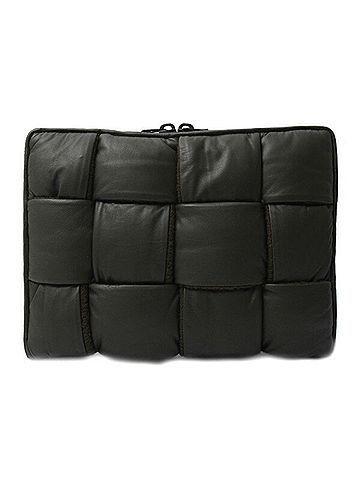 Bottega Veneta Intrecciato Dark Khaki Leather Clutch Bag (view 1)