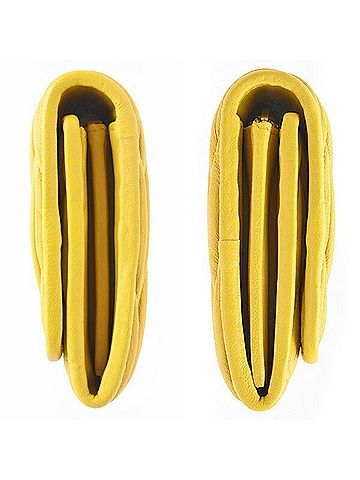 Miu Miu Matelasse Mustard Yellow Leather Long Wallet (Bi-Fold) (view 2)
