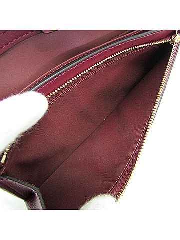 Coach Signature Beige Brown Purple Leather Pvc Shoulder Bag (view 2)