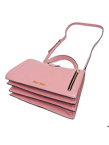 Miu Miu Rose Pink Leather Handbag Shoulder Bag (view 2)