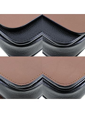 Burberry Black Brown Leather Shoulder Bag (view 2)