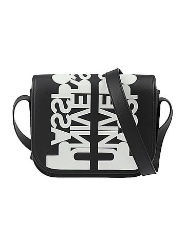 Burberry Black White Leather Handbag Shoulder Bag (view 1)