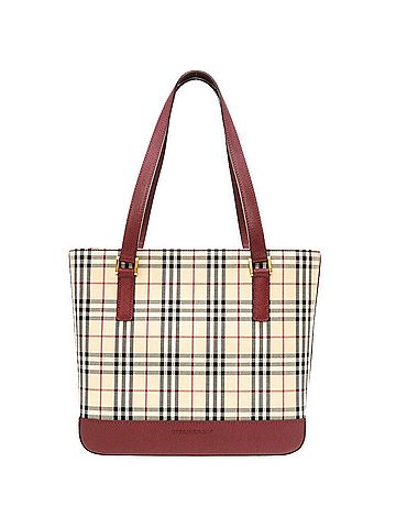 Burberry Beige Bordeaux Canvas Leather Handbag (view 1)