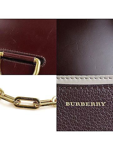 Burberry Bordeaux Leather Shoulder Bag (view 2)