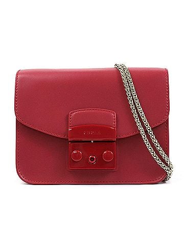 FURLA Red Color Leather Shoulder Bag (view 1)